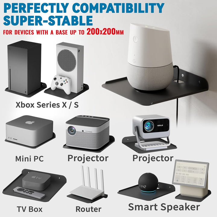 sciuU Universal Wandhalterung – Edelstahl Halterung für Router, Mini-PCs, TV-Boxen Smart Lautspreche