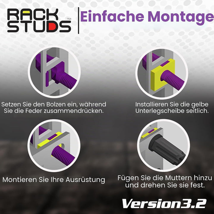P20 Rack Mount II - Rack-Schrauben für Server-Rack-Schienen 19„ Square Punched Vertical Rails, Perfe