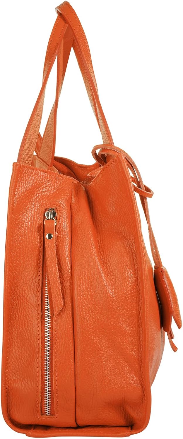 Shopper Echt Leder Damen Made in Italy, Smartphonefach, Ledertasche Damen, Handtasche Echtleder, Umh