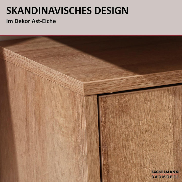 FACKELMANN Finn Waschbeckenunterschrank (60 x 50 x 30,5 cm) – Unterschrank für Waschbecken mit Aussp