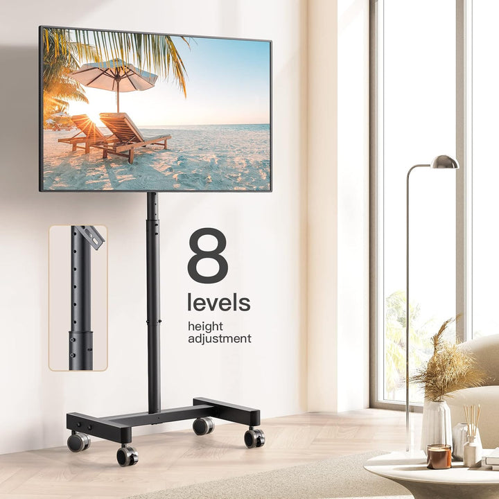 Perlegear TV Ständer Rollbar, TV Rollwagen für 13-50-Zoll-Fernseher mit 30° Neigung Universal TV Sta