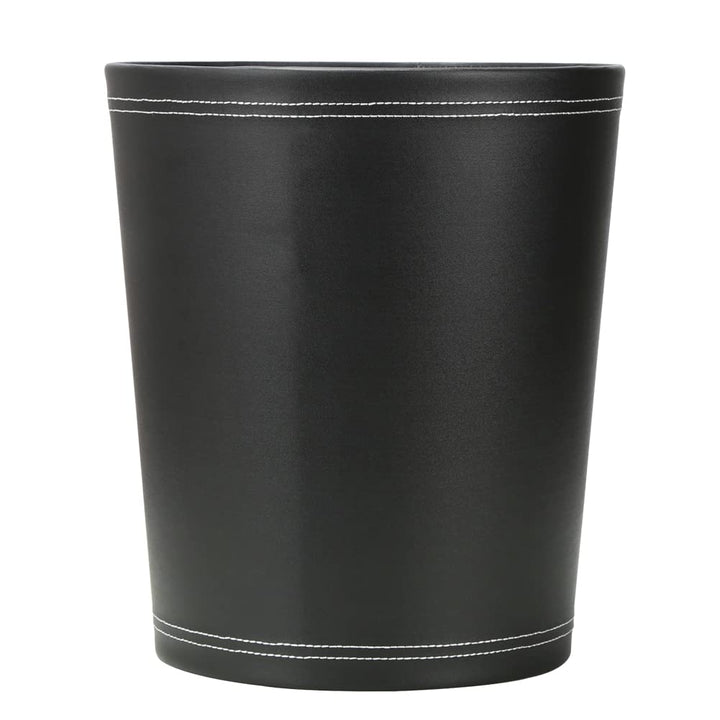 KINGFOM™ Klassisch Leder Papierkorb für Büro/Badezimmer/küche/Schlafzimmer (Schwarz), Schwarz