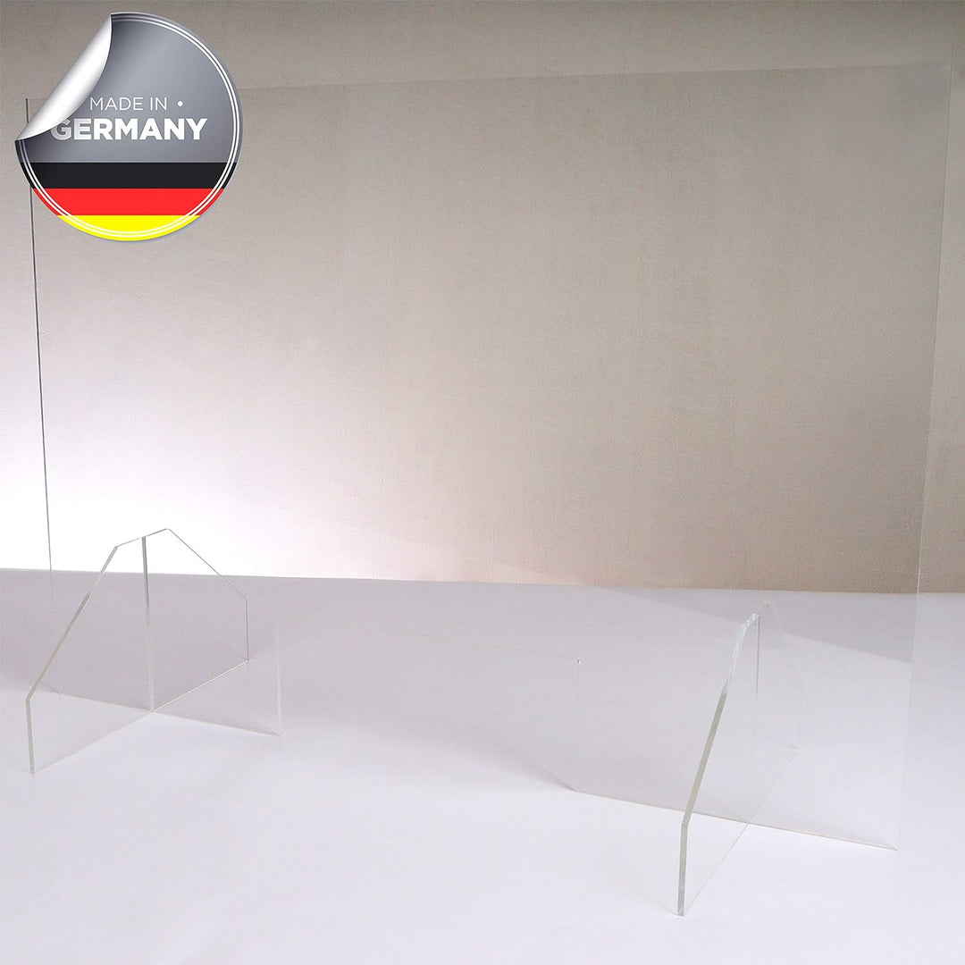 Queence | Hochwertiger Spuckschutz aus Acrylglas | Ideal für Verkaufs-/ und Empfangstresen | Thekena