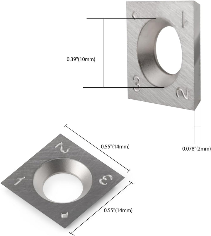 Trvoxviq Wendeplatten Wendemesser 10 Stück Ersatzklingen(14x14X2mm, 30°) für Drehmeissel Planfräser