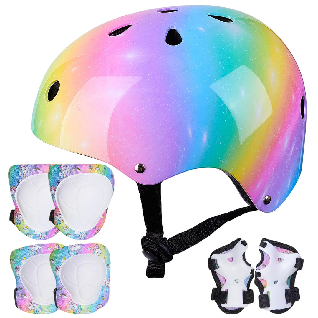 Kinderhelm, Knie-, Ellenbogen-, Handgelenkschoner, verstellbare Knieschützer, Ellenbogenschützer, Ha