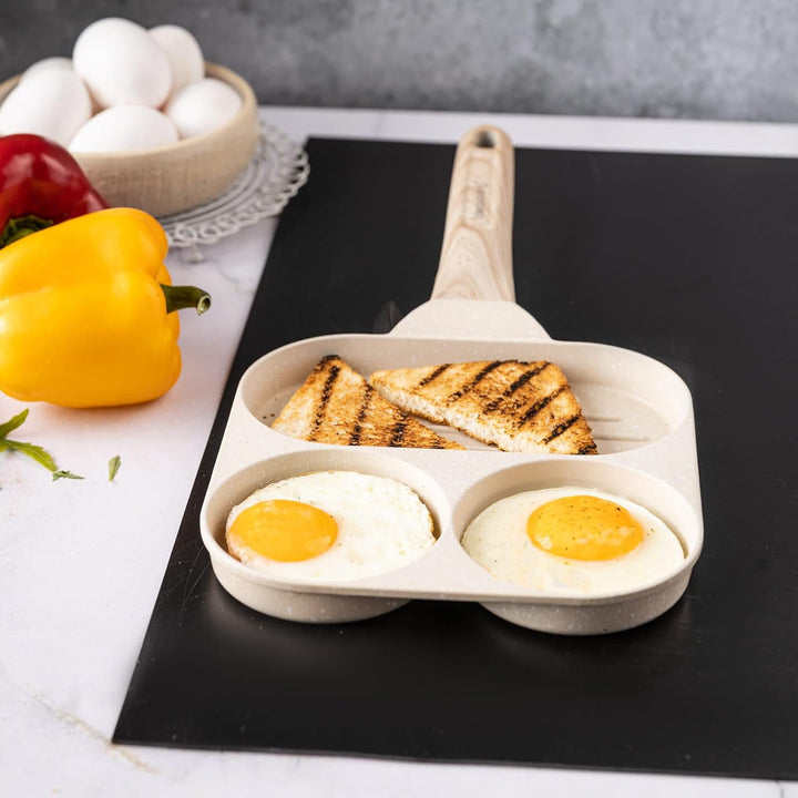 Klausberg Pfannkuchenpfanne Bratpfanne mit Marmorbeschichtung 3-in-1 18 cm für Eier, Pfannkuchen, Pa