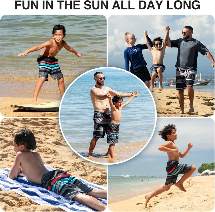 Kanu Surf Jungen Little Echo Quick Dry LSF 50+ Beach Badehose - Schwarz - Mittel