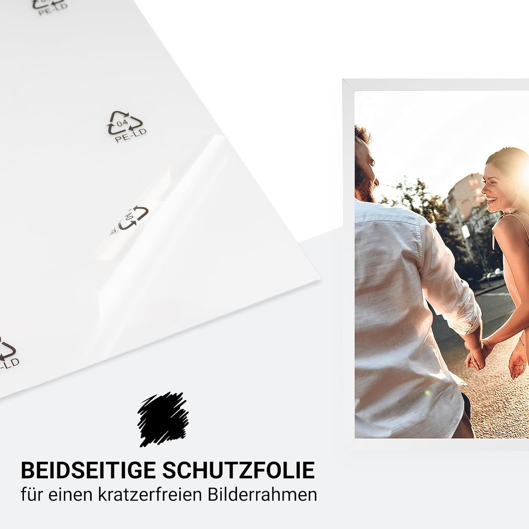CABBEL Doppelpack (2er Set) Bilderrahmen 40x40 cm, Weiss, stabiles MDF-Holz Rahmen, bruchsicherem Pl