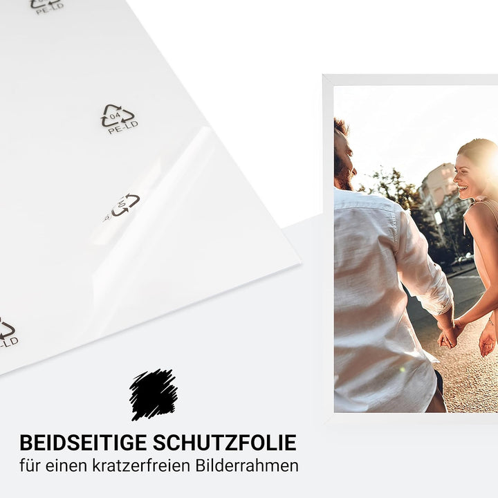CABBEL Doppelpack (2er Set) Bilderrahmen 40x40 cm, Weiss, stabiles MDF-Holz Rahmen, bruchsicherem Pl