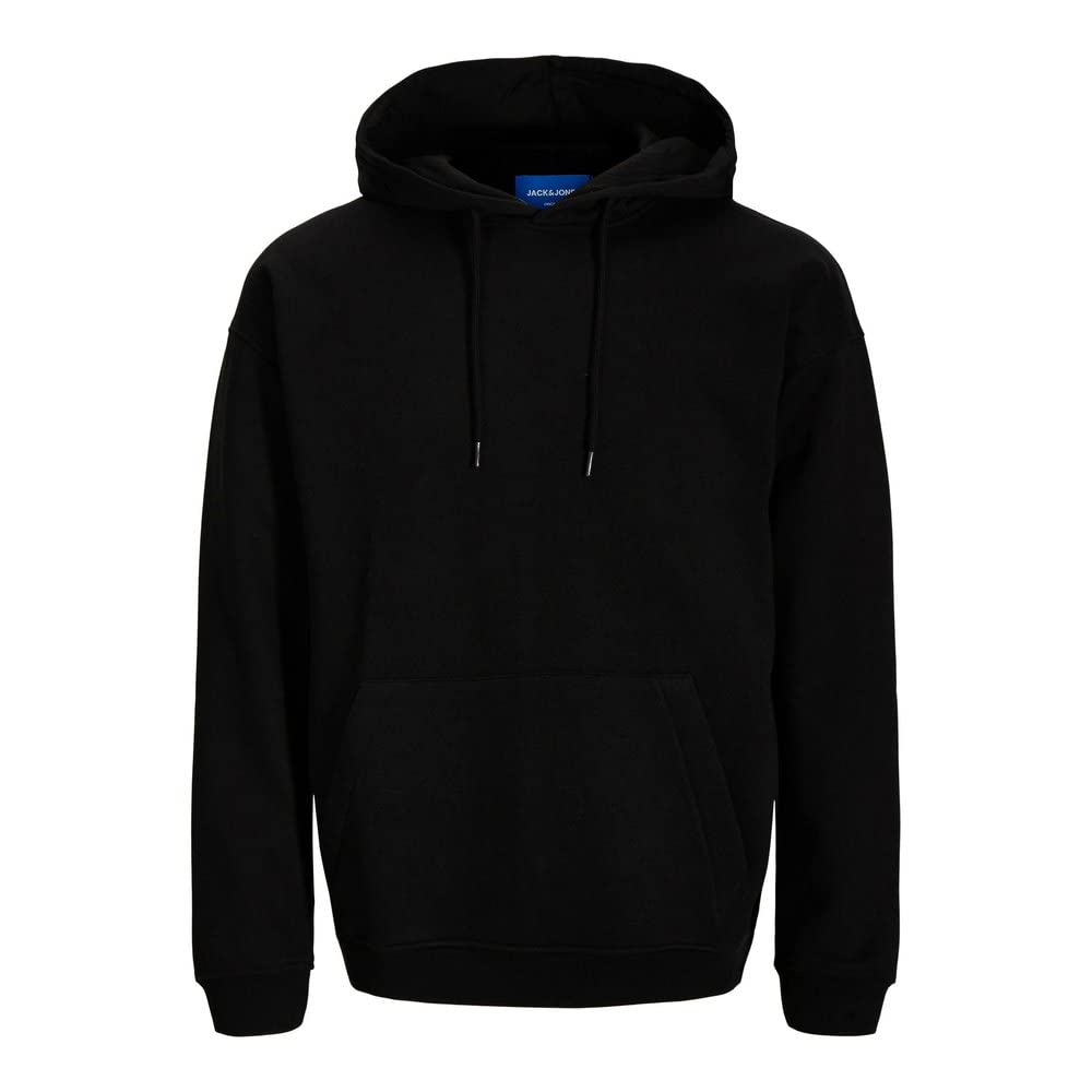 JACK & JONES Herren Jorbrink Sweat Hood Noos Kapuzenpullover XS Black/Fit:cropped Box/Brushed, XS Bl