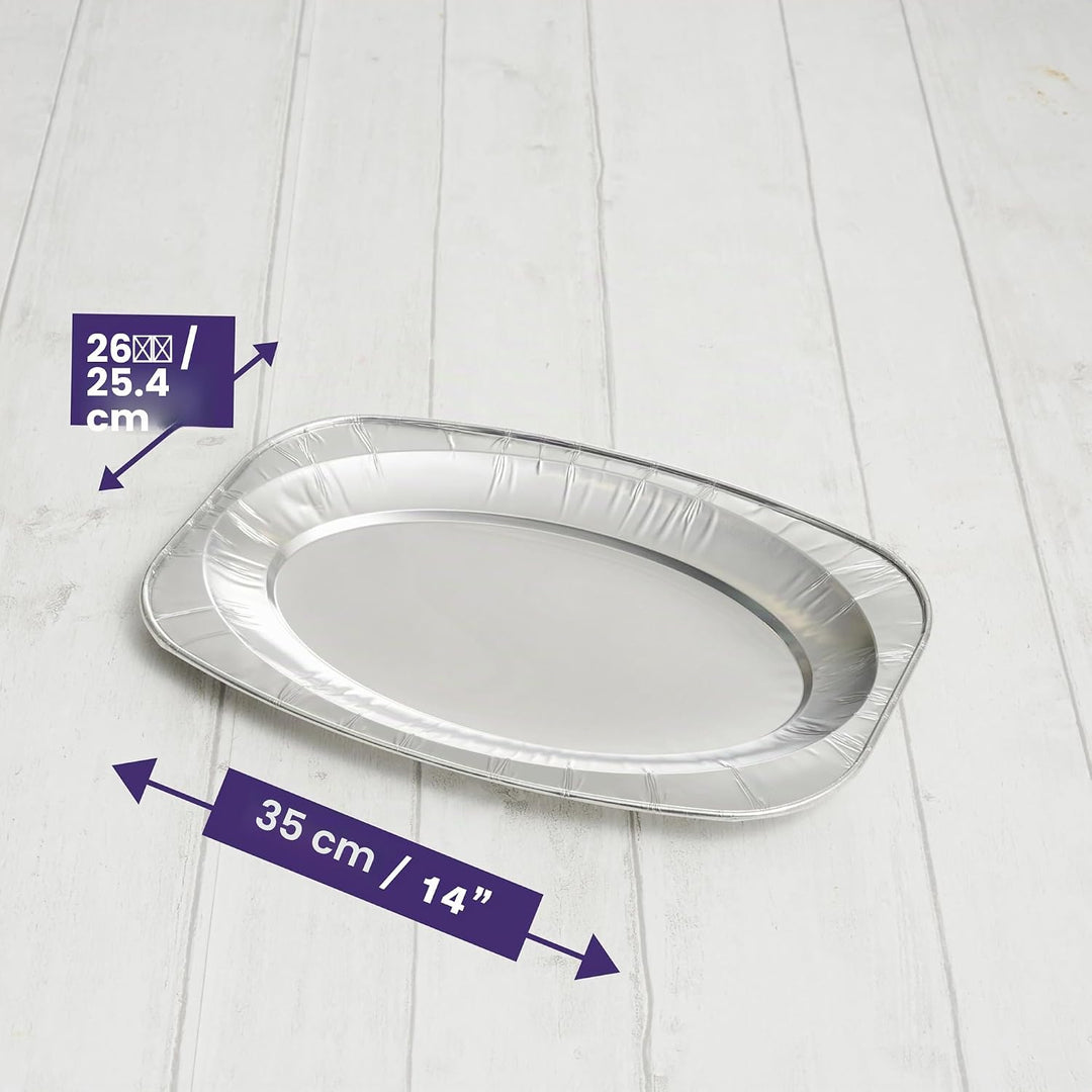 MATANA 20 Stück Alu Servierplatten, Partyplatten für Buffets, Kindergeburtstage, Hochzeiten, Caterin
