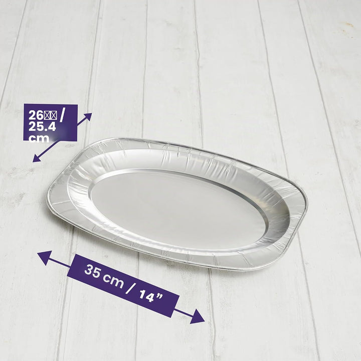MATANA 20 Stück Alu Servierplatten, Partyplatten für Buffets, Kindergeburtstage, Hochzeiten, Caterin