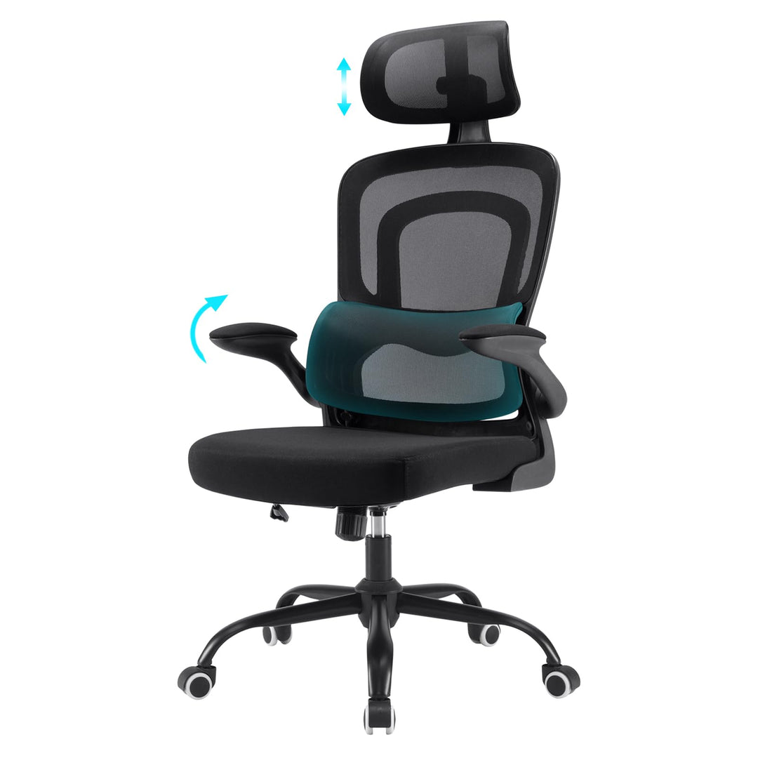 Farini Ergonomischer Stuhl Büro Computer Stuhl mit Rollen Schreibtisch für Bequemer Home Office Höhe