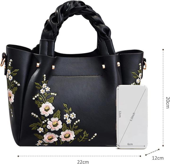 NICOLE & DORIS Elegant Handtasche Damen Shopper Tote PU-Leder Henkeltasche Frauen Schultertasche Bes
