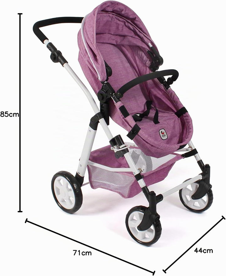 Bayer Chic 2000 - Puppenwagen Nele, 2-in-1 Kombipuppenwagen für Kinder von 3 bis 8 Jahren, Puppenkin