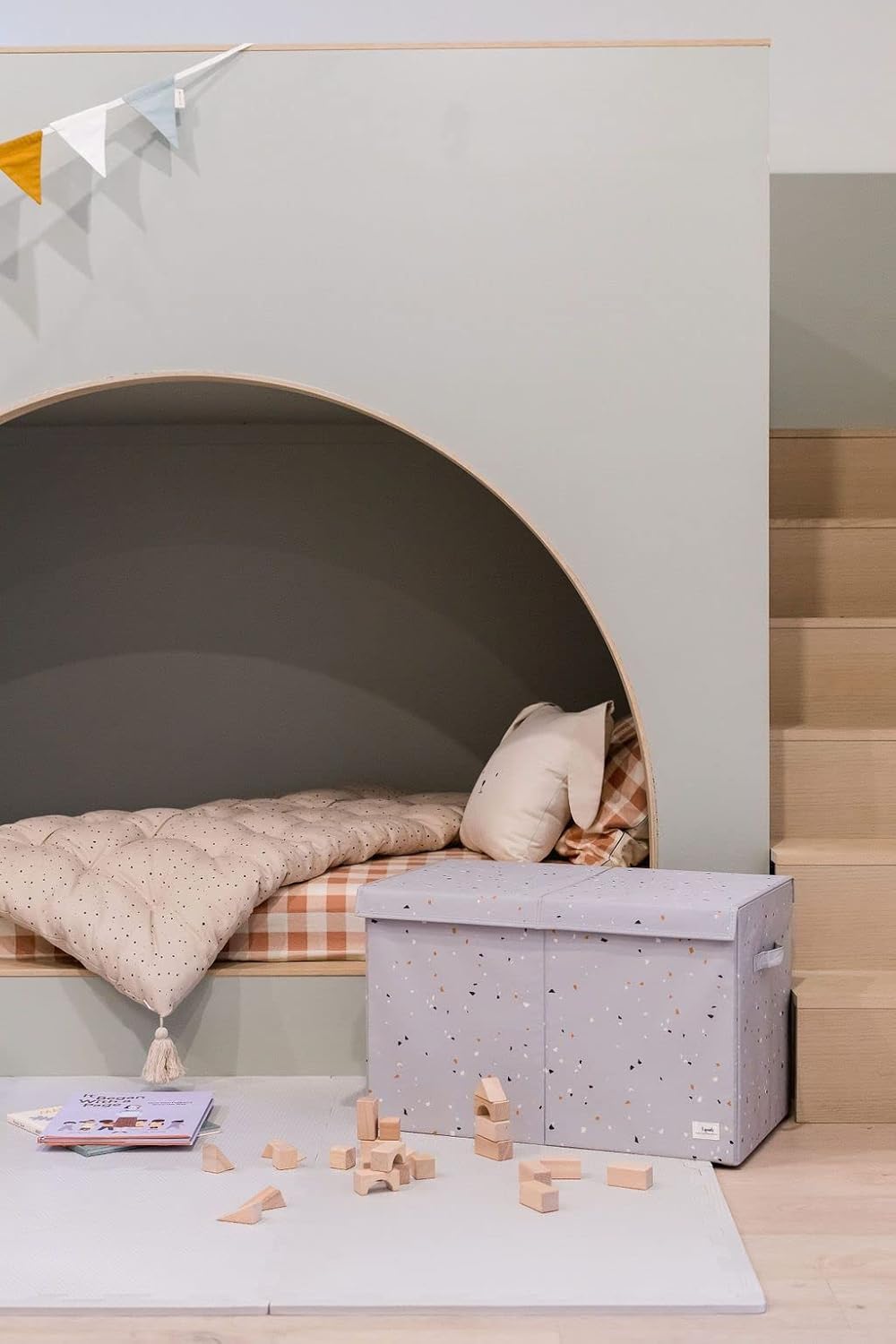 3 Sprouts Spielzeugkiste mit Deckel – Aufbewahrungsbox für Kinderzimmer, Spielzeugtruhe und Spielzeu