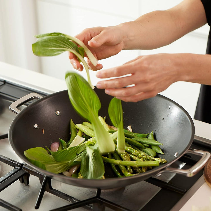 Olav Olavson® Wok Kupferpfanne mit Antihaftbeschichtung aus 5-Schicht-Material, induktions- und spül