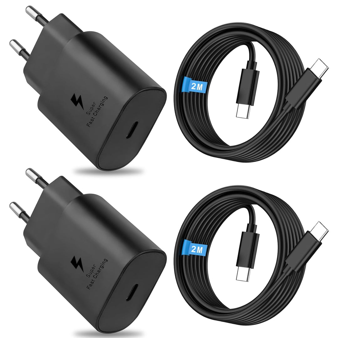 2er Pack USB C Ladegerät 25W Ladekabel für Samsung Galaxy S26 S25 S24 S23 S22 S21 Ultra/Plus A57 A56