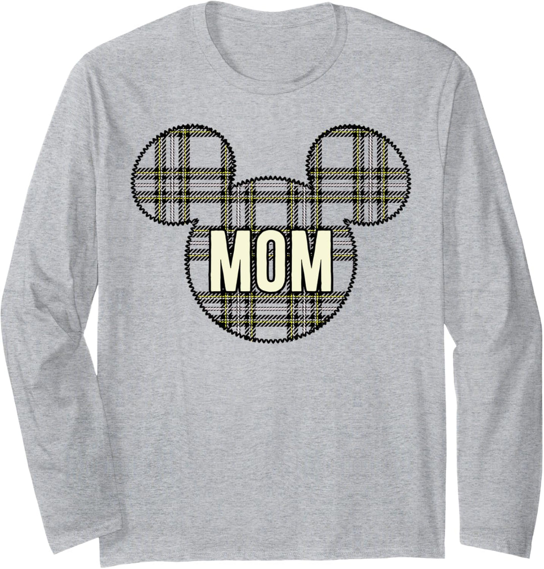 Disney Mickey And Friends Christmas Plaid Mickey Mom Langarmshirt
