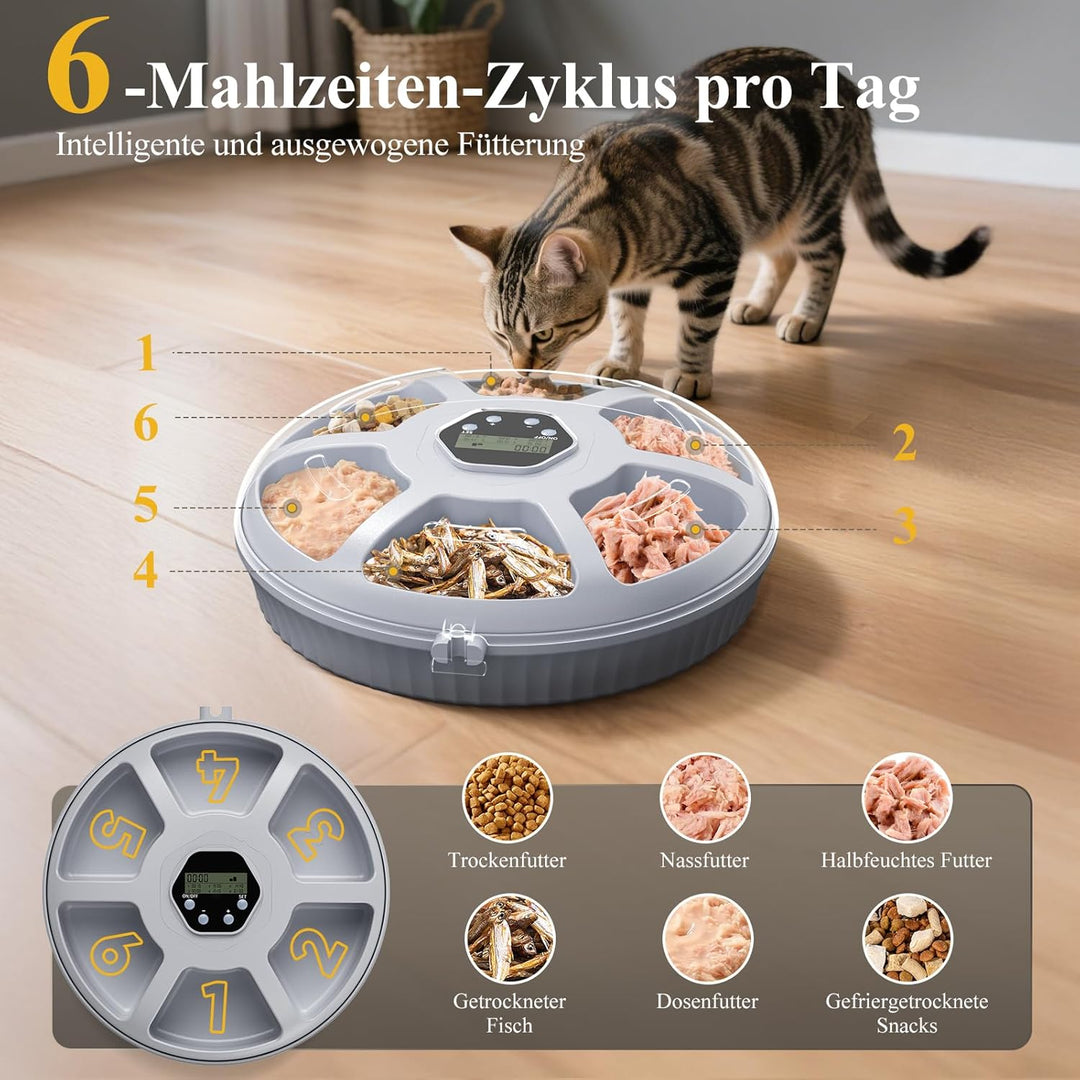 Zyncove Futterautomat Katze Nassfutter mit Kühlung: Nassfutterautomat für Katzen, Batteriebetriebene