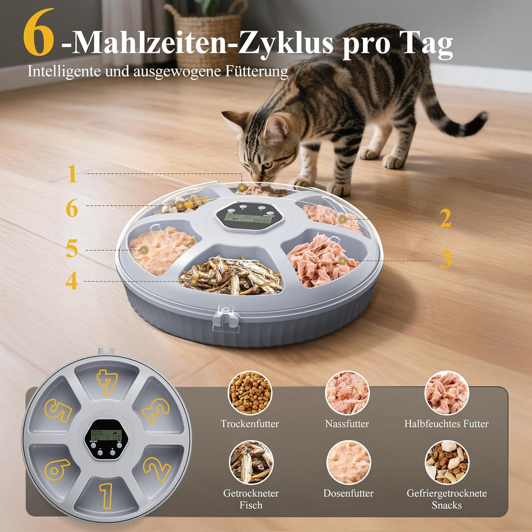 Zyncove Futterautomat Katze Nassfutter mit Kühlung: Nassfutterautomat für Katzen, Batteriebetriebene