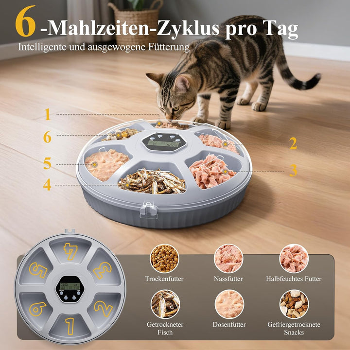 Zyncove Futterautomat Katze Nassfutter mit Kühlung: Nassfutterautomat für Katzen, Batteriebetriebene