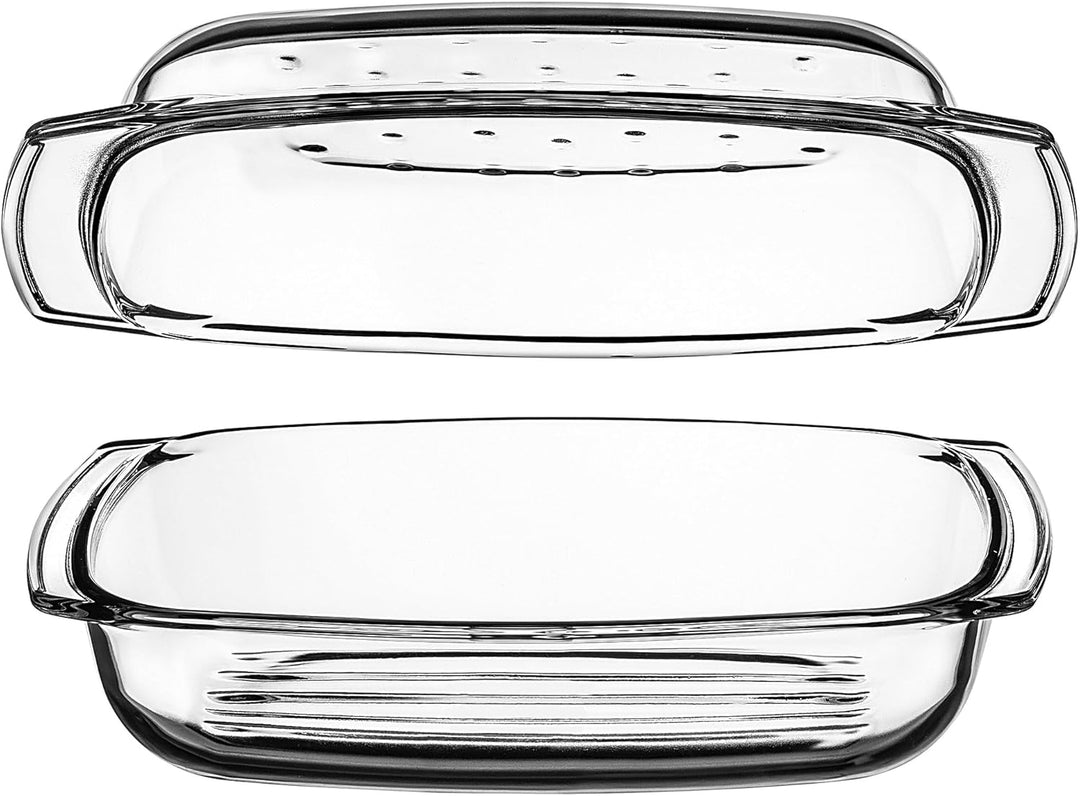 KADAX Glasbräter, Auflaufform mit Deckel aus hitzebeständigem Glas, feuerfestes Gefäss für Lasagne,