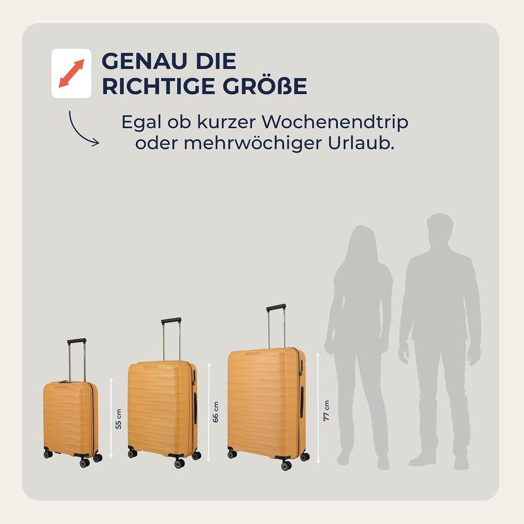 Travelite Koffer Set MOOBY Grössen L/M/S, 3-teilig, Hartschale | Kofferset 3-teilig aus recyceltem M