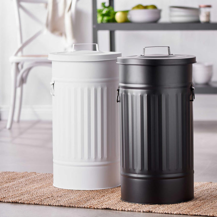 BUTLERS Retro Mülltonne Oskar 40l Mülleimer mit Deckel und Tragegriffen | Küche Abfalleimer ideal al