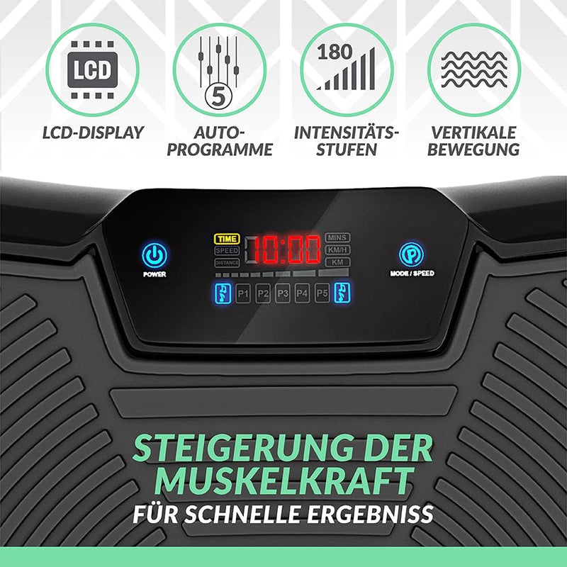 Bluefin Fitness Vibrationsplatte | Fettverbrennung, Muskelaufbau & Ganzkörpertraining | Kompaktes De