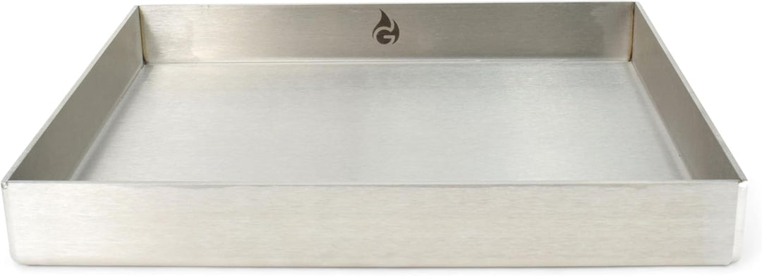 Edelstahl Grillplatte | Plancha | Wanne 30x25cm - Universalgrösse - rundum verschweisst | extra Mass