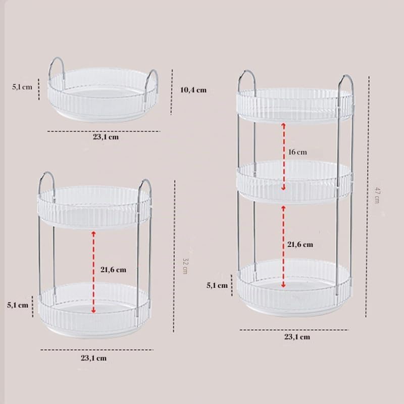 CESTATIVO Make Up Organizer, 360° Drehbar Kosmetik Organizer, Beauty Organizer, Hautpflege Organizer
