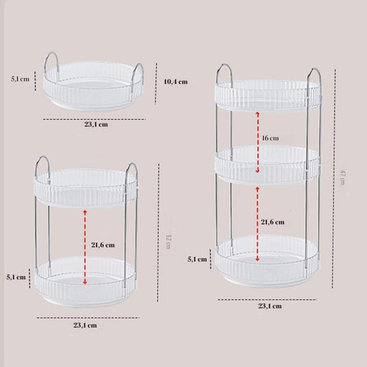 CESTATIVO Make Up Organizer, 360° Drehbar Kosmetik Organizer, Beauty Organizer, Hautpflege Organizer