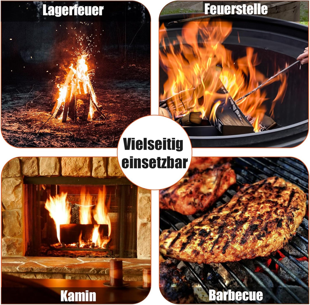 Theo&Cleo 15L Ascheeimer mit Deckel und Schaufel, Feuerfest Metalleimer, Kohleeimer für Kohle und As