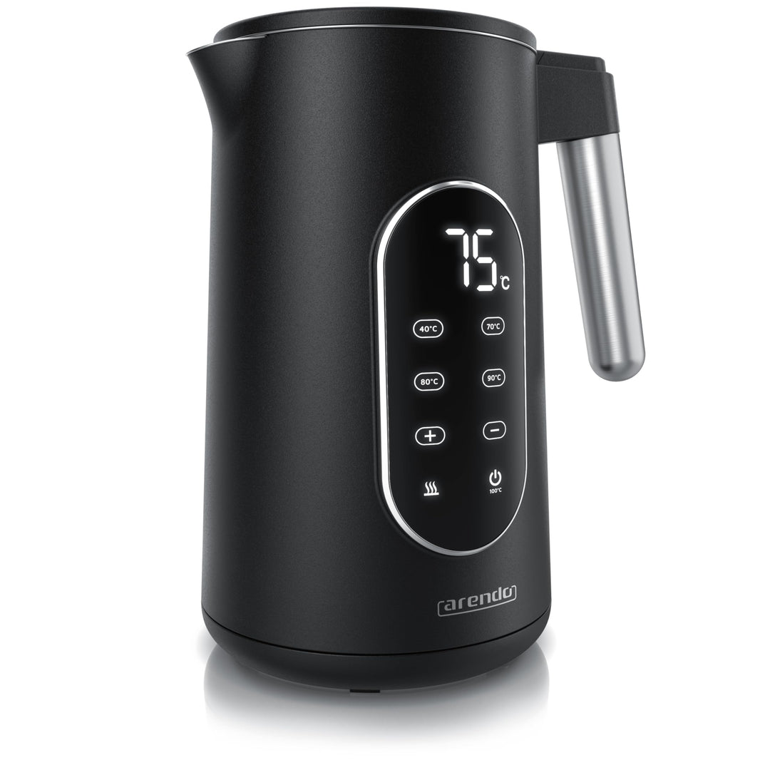 Arendo - digitaler Wasserkocher mit Temperatureinstellung - Edelstahl - Doppelwand Design Cool Touch