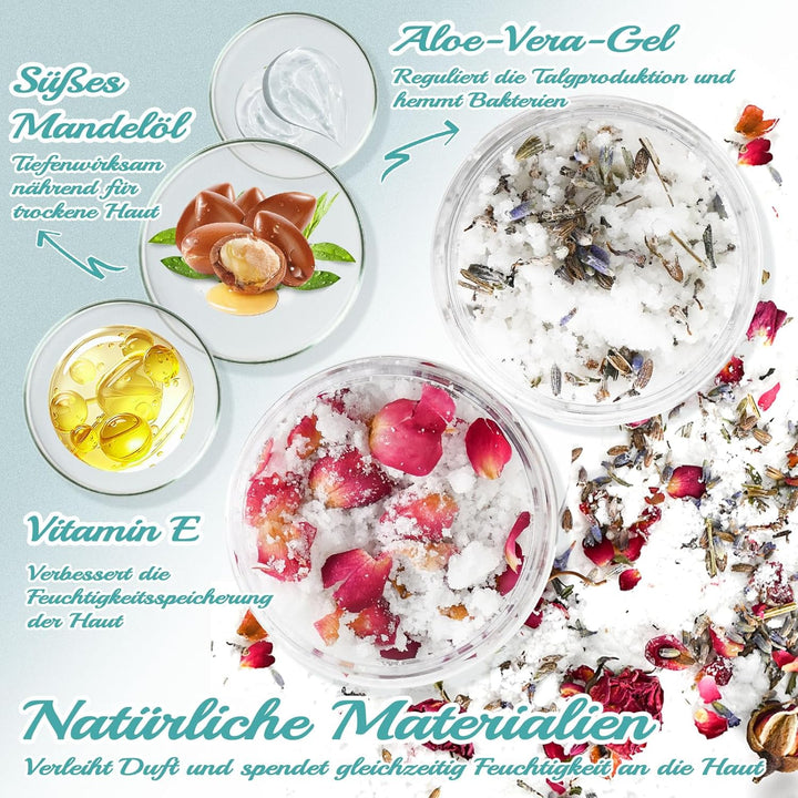 Body Scrub Selber Machen Set, JUYRLE Körperpeeling Bodyscrub Making Kit für Damen Herren, Kreative B