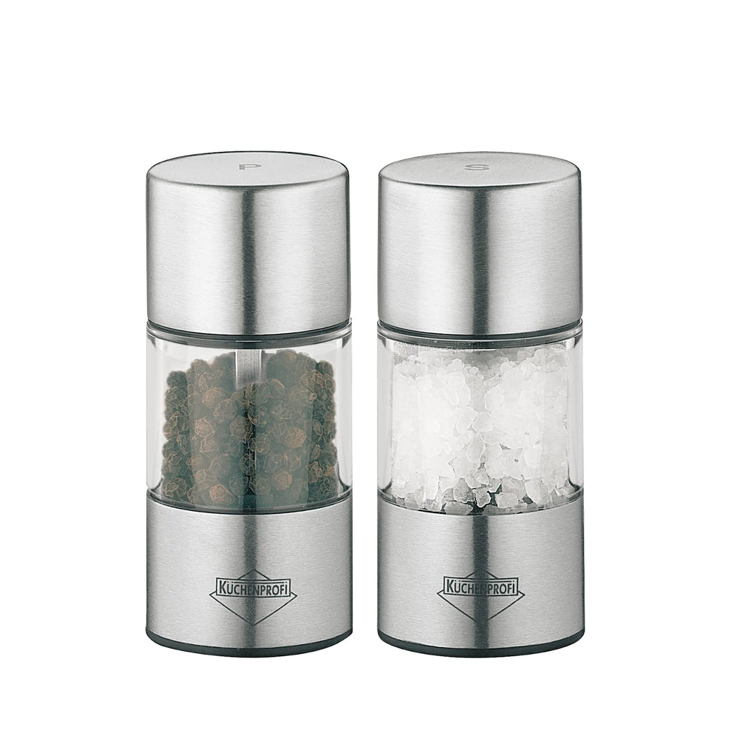 Küchenprofi Midi Mühlen Set Vienna 8,5 cm 3.4" x 1.5" Silber, 3.4" x 1.5" Silber
