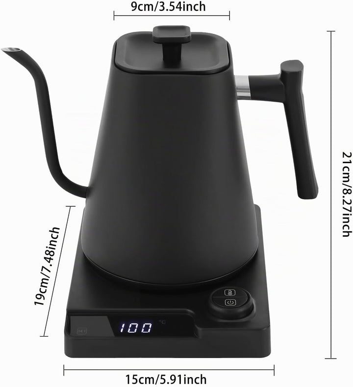 Elektrischer Wasserkocher Schwanenhals mit Temperaturregelung, 1200W, 1L Kapazität, Schnell Kochen,
