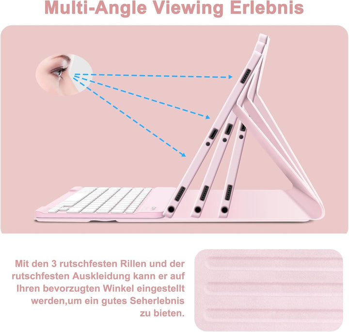 Bettdow für Samsung Galaxy Tab A11+/A9+ 11" Tastatur Hülle, Deutsch QWERTZ Layout Abnehmbarer Beleuc