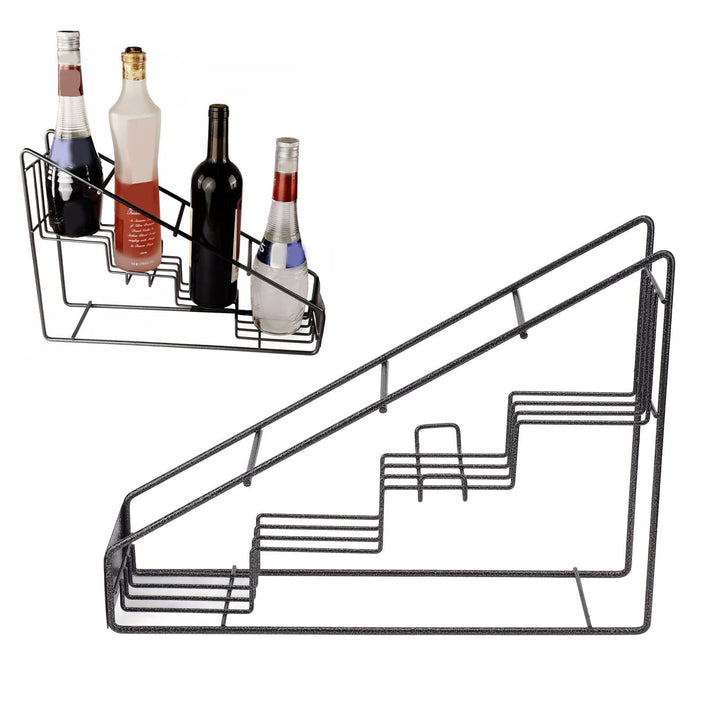 Sirup Flaschenregal, Edelstahl Weinflaschenregal mit 4 Fächern für Sirup, Wein, Dressing, Thekenstän