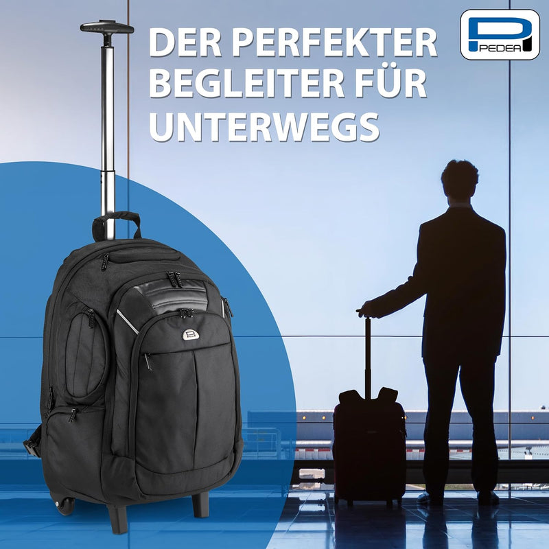 Pedea Business Rucksack-Trolley Premium Laptop-Rucksack bis 17,3 Zoll (43,9 cm) mit Übernachtungsfac