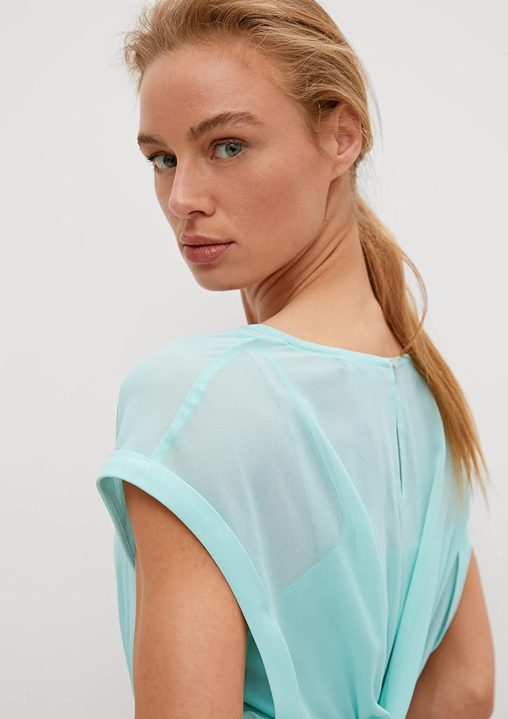 Comma Damen Kurz Kleid 38 6067 Grün, 38 6067 Grün