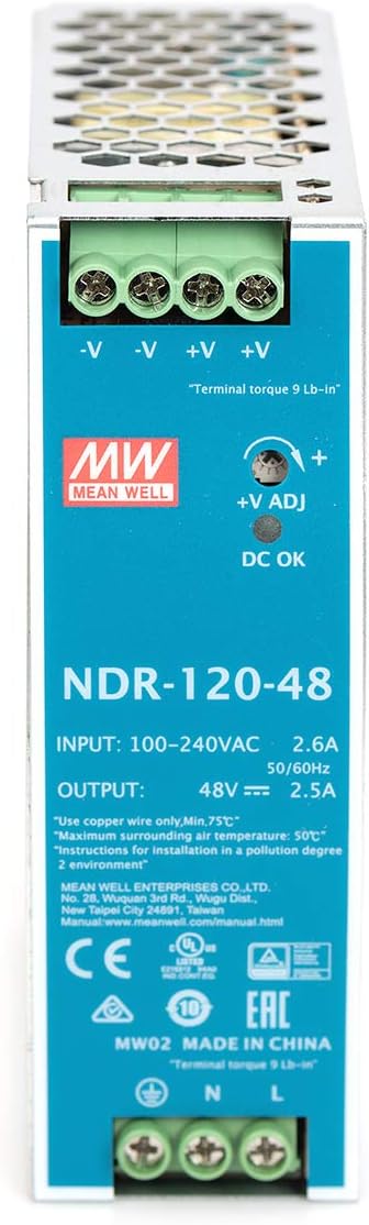 DIGITUS Industrielles Netzteil - Hutschienen-Montage - Output 48V DC / 2.5A / 120W - Input 100-240 V