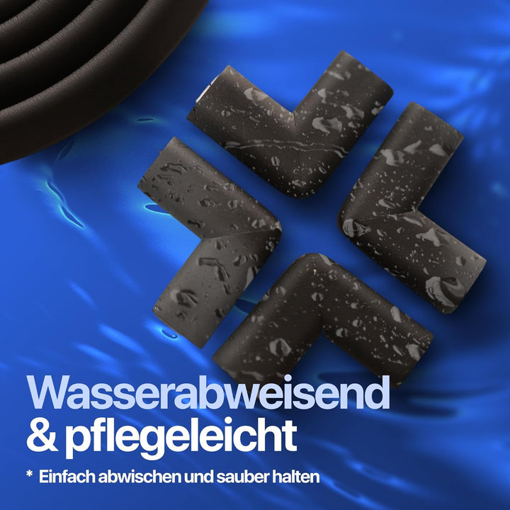 4.5m Schutzgitter und 4 Selbstklebende Ecken für scharfe Kanten und Ecken, Schwarz Komf-15BL, Komf-1