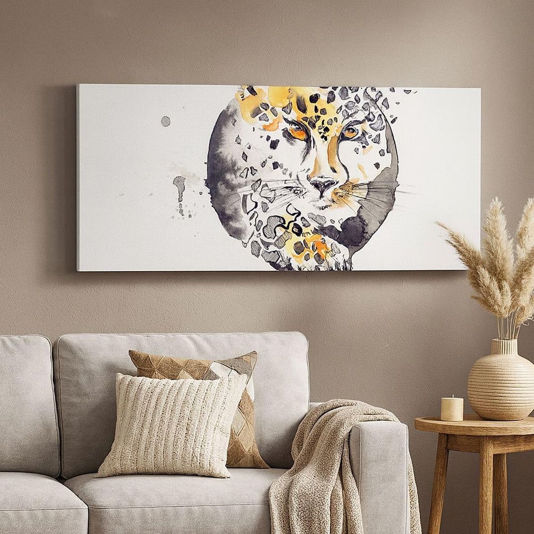 Wandbilder Dekoration Wohnzimmer Katze Orb Tierwelt Geparden Panorama Bilder auf Leinwand 120x50cm L