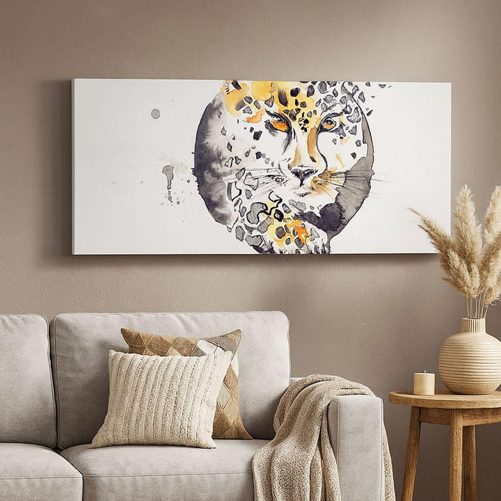 Panorama Bilder auf Leinwand 100x40cm Leinwandbild Katze Orb Tierwelt Geparden Gross Wanddeko Bild S
