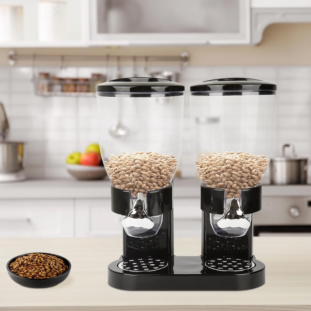 Müslispender Doppelt, 2 x 3,5 Liter Behälter Müslispender, Cerealienspender für Getreide, Trockene F