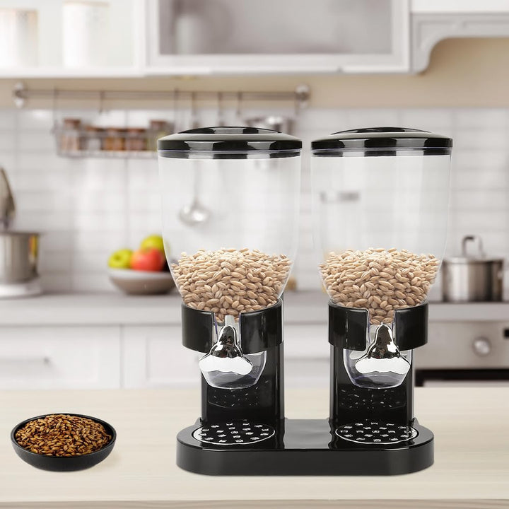 Müslispender Doppelt, 2 x 3,5 Liter Behälter Müslispender, Cerealienspender für Getreide, Trockene F