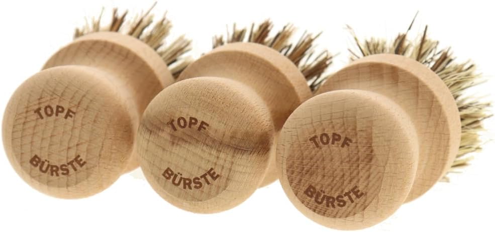 3X HOFMEISTER® Topfbürste, 8 cm, löst starken Schmutz aus Töpfen &amp; Pfannen, schont die Antihaftbesch