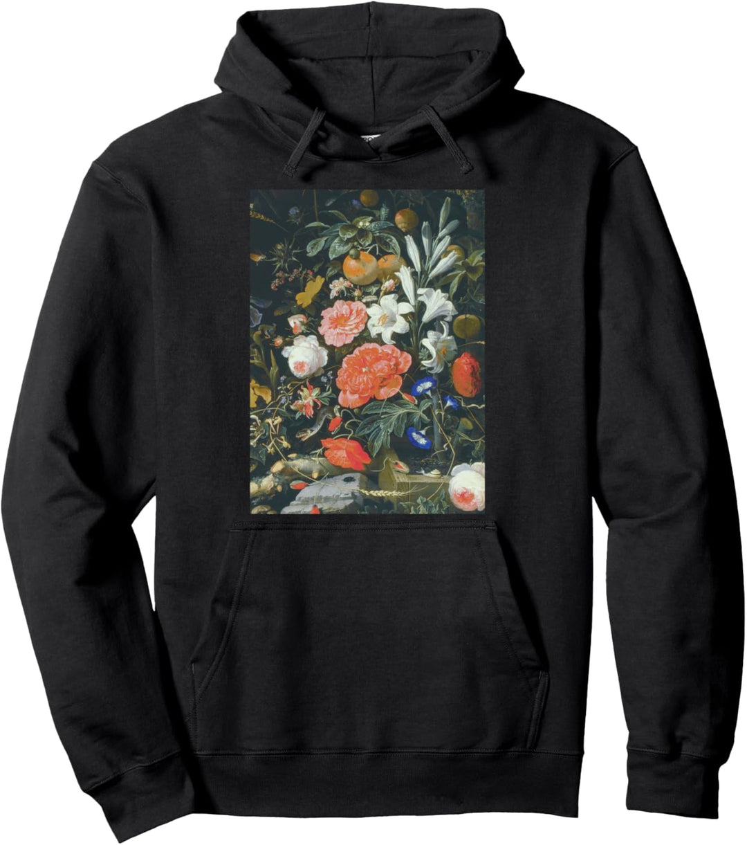 Trendy Renaissance Flower Painting Pullover Hoodie
